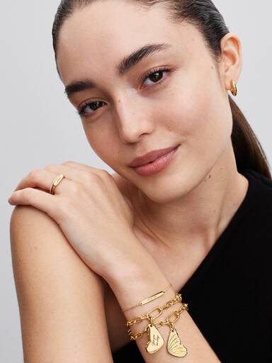 Brazalete de cadena con barra grabable