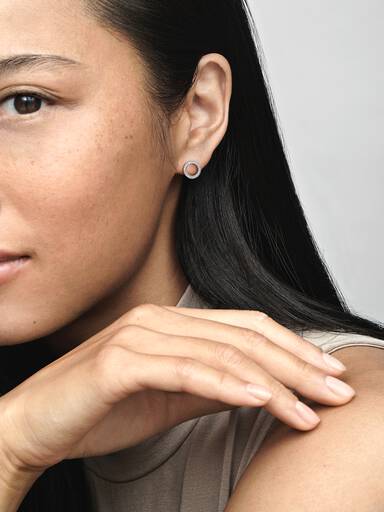 Aretes de botón Círculo reluciente