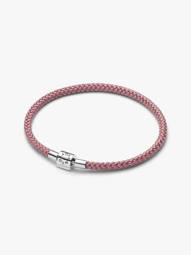 Brazalete de cordón rosado brillante
