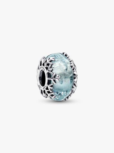 Charm de cristal Murano Copo de nieve Azul invierno