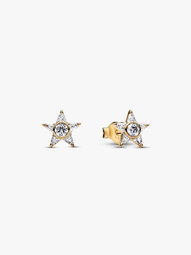 Aretes de botón Estrella Brillante