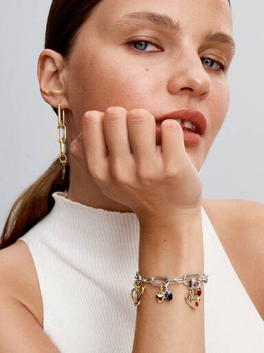 Brazalete de cadena de cinco eslabones que se pueden abrir Pandora ME
