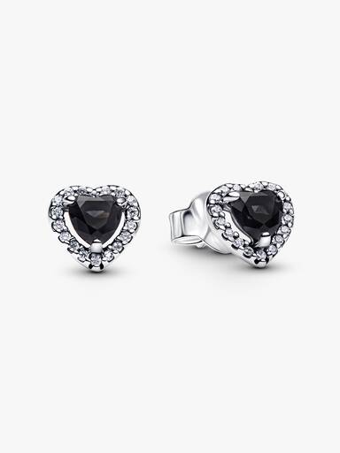 Aretes de botón Corazón elevado