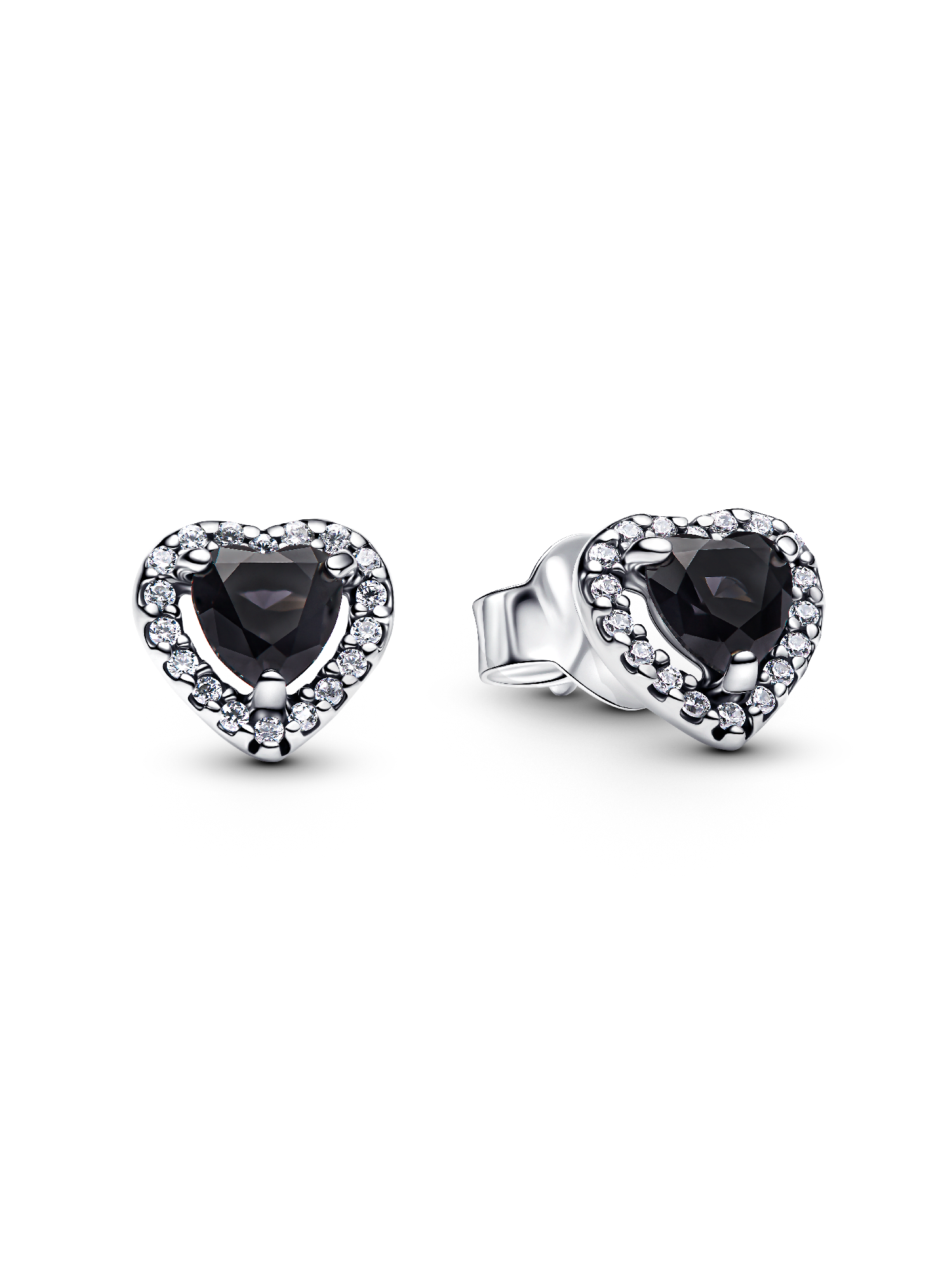 Aretes de botón Corazón elevado