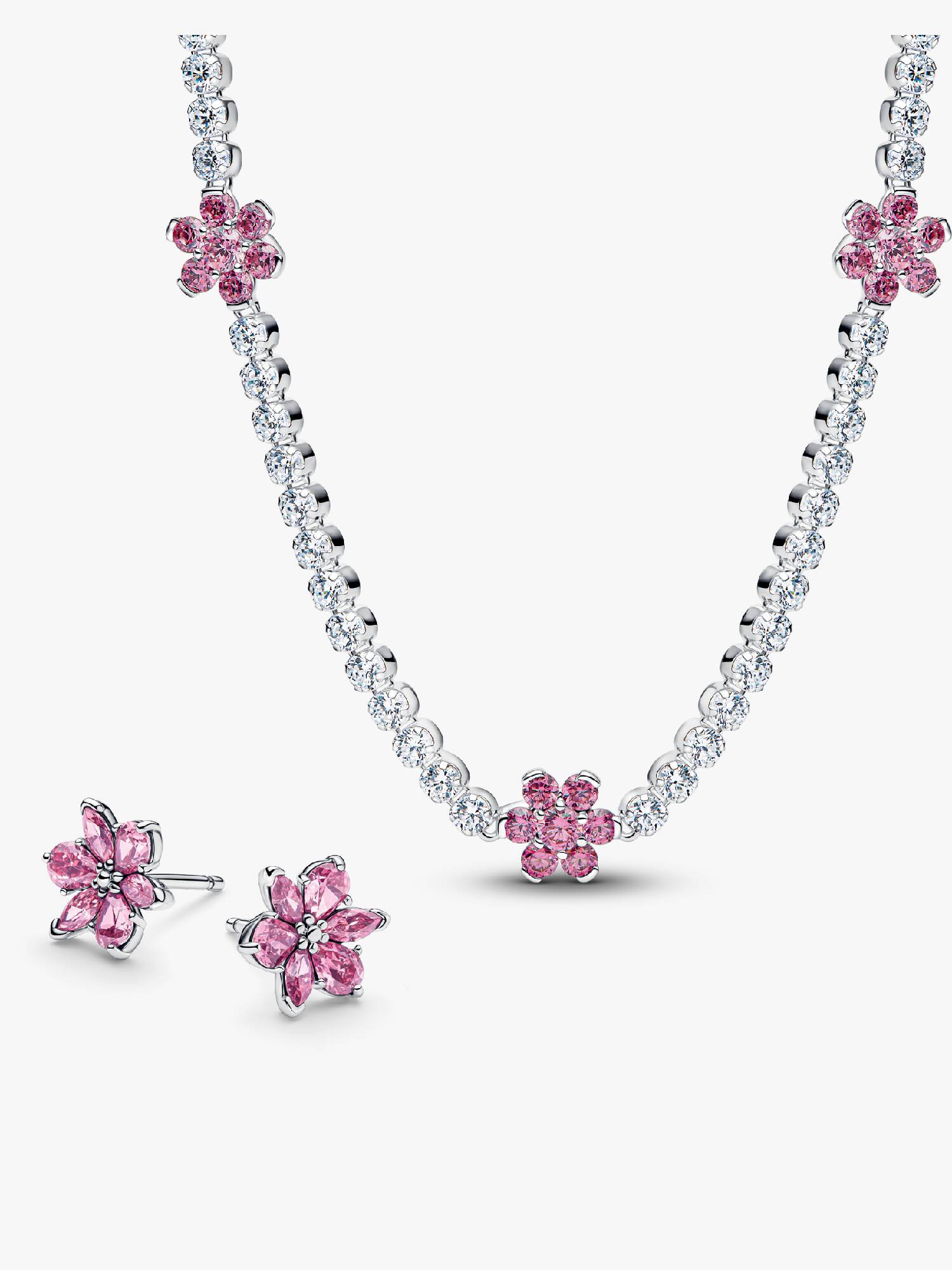 Set Aretes y Collar Flor Herbarium Rosa