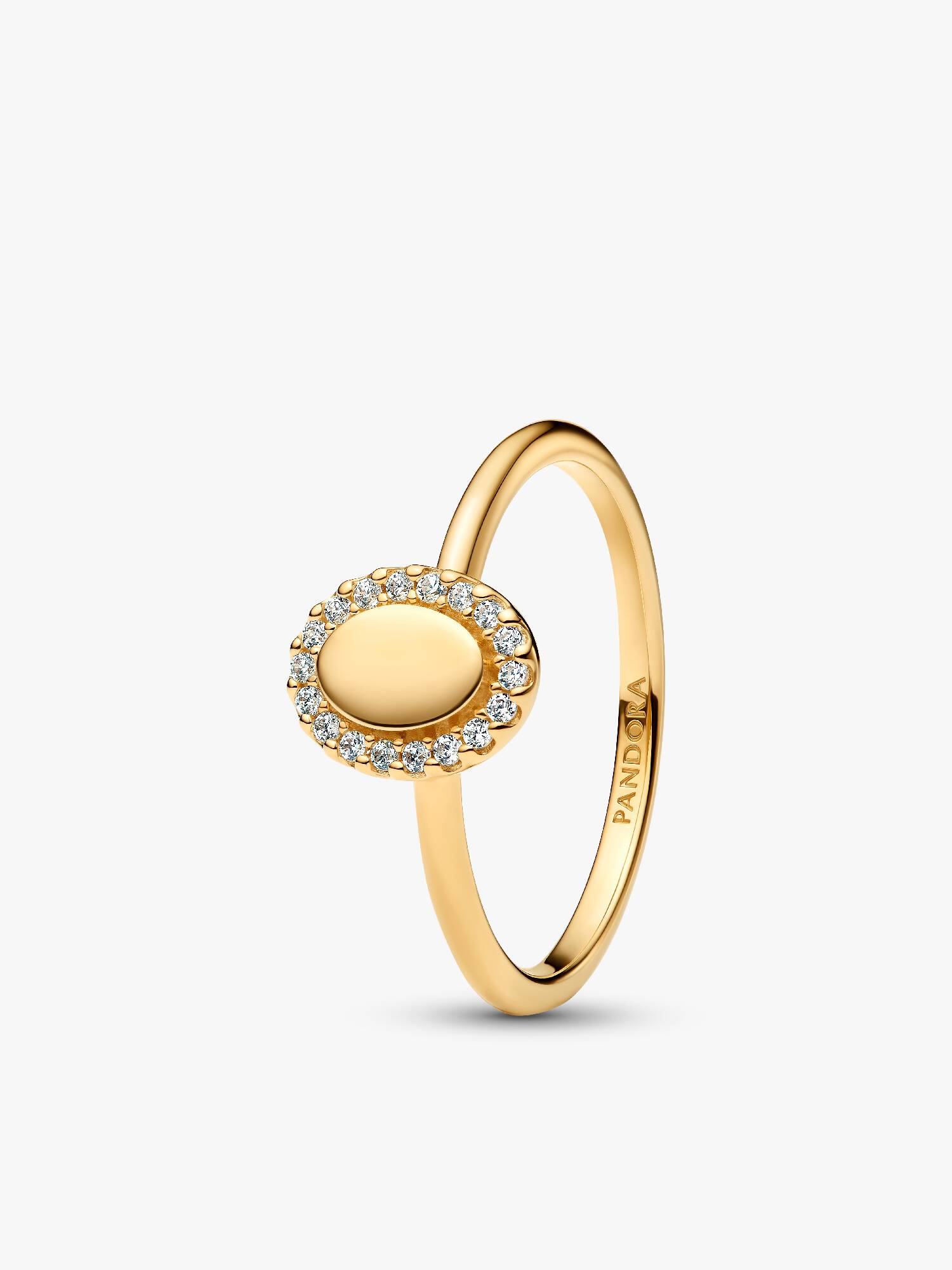 Anillo Halo Ovalado Grabable