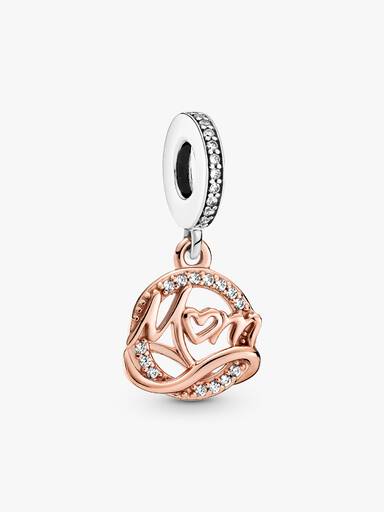 Charm colgante de dos tonos Mamá