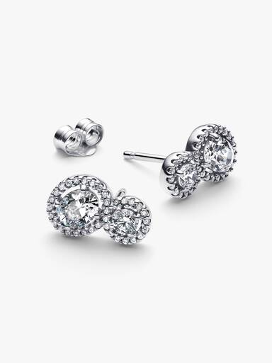 Aretes de Botón Halo y Abrazo