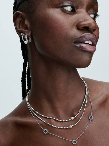 Collar de Cadena Círculos de Pavé