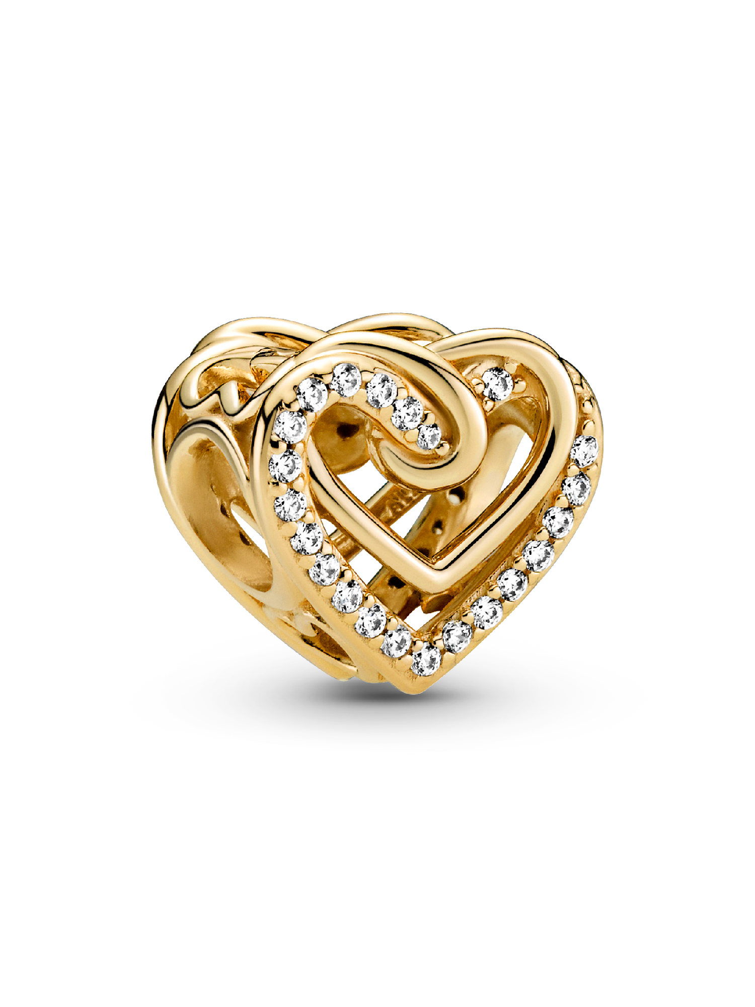 Charm Corazones entrelazados resplandecientes