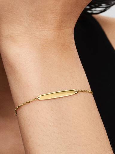 Brazalete de cadena con barra grabable
