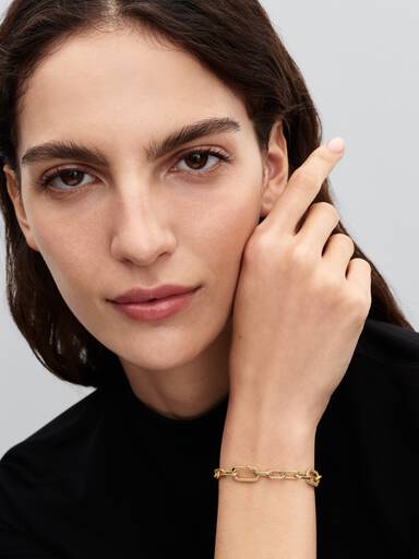 Brazalete de cadena de eslabones pequeños