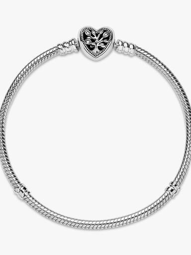 Brazalete cadena de serpiente con broche de corazón árbol de la familia
