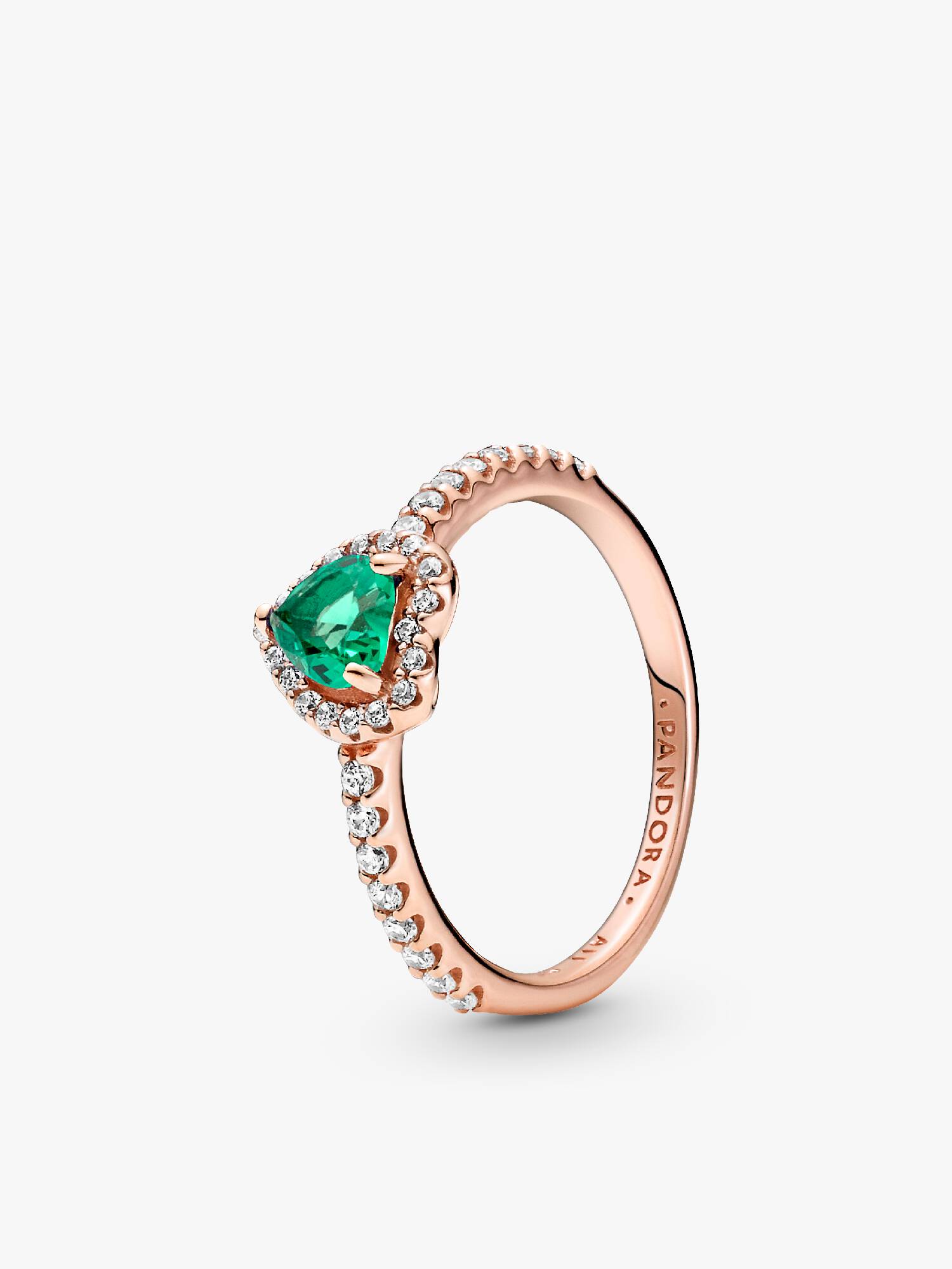 Anillo corazón elevado reluciente