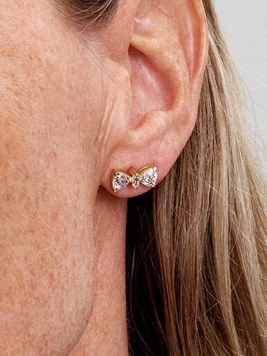 Aretes de botón Moño reluciente