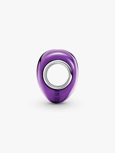 Charm Corazón metálico morado