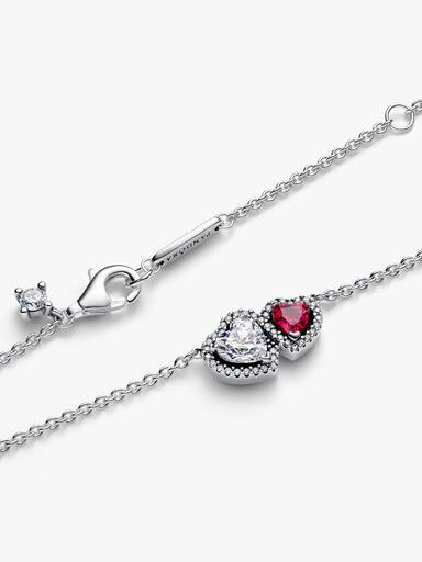 Collar con Colgante Corazones con Halo