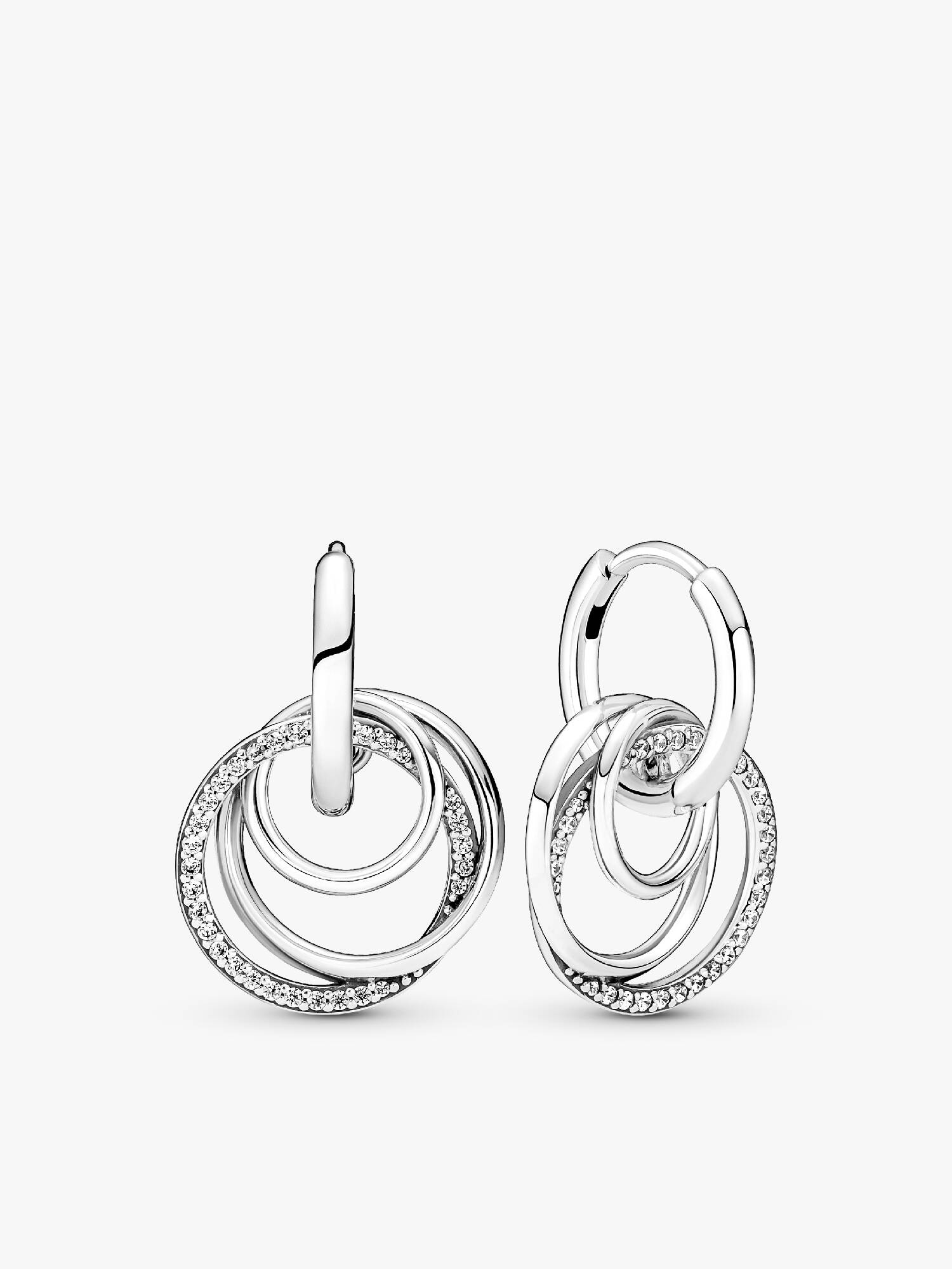 Aretes de aro Circulos entrelazados Familia siempre