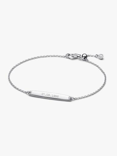 Brazalete de cadena con barra grabable