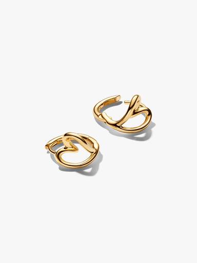 Aretes de aro pequeños Corazón con forma orgánica
