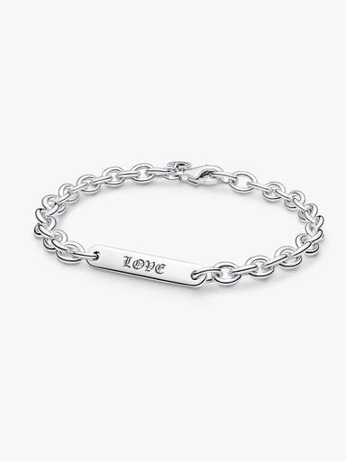 Brazalete de eslabones con barra grabable