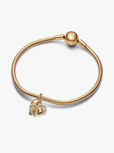 Charm colgante Hoja de Monstera Brillante
