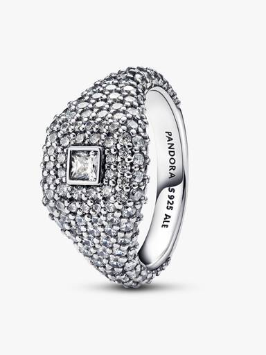 Anillo Cóctel Cuadrado en Pavé