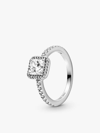 Set anillos Halo cuadrados Elegancia Verdadera