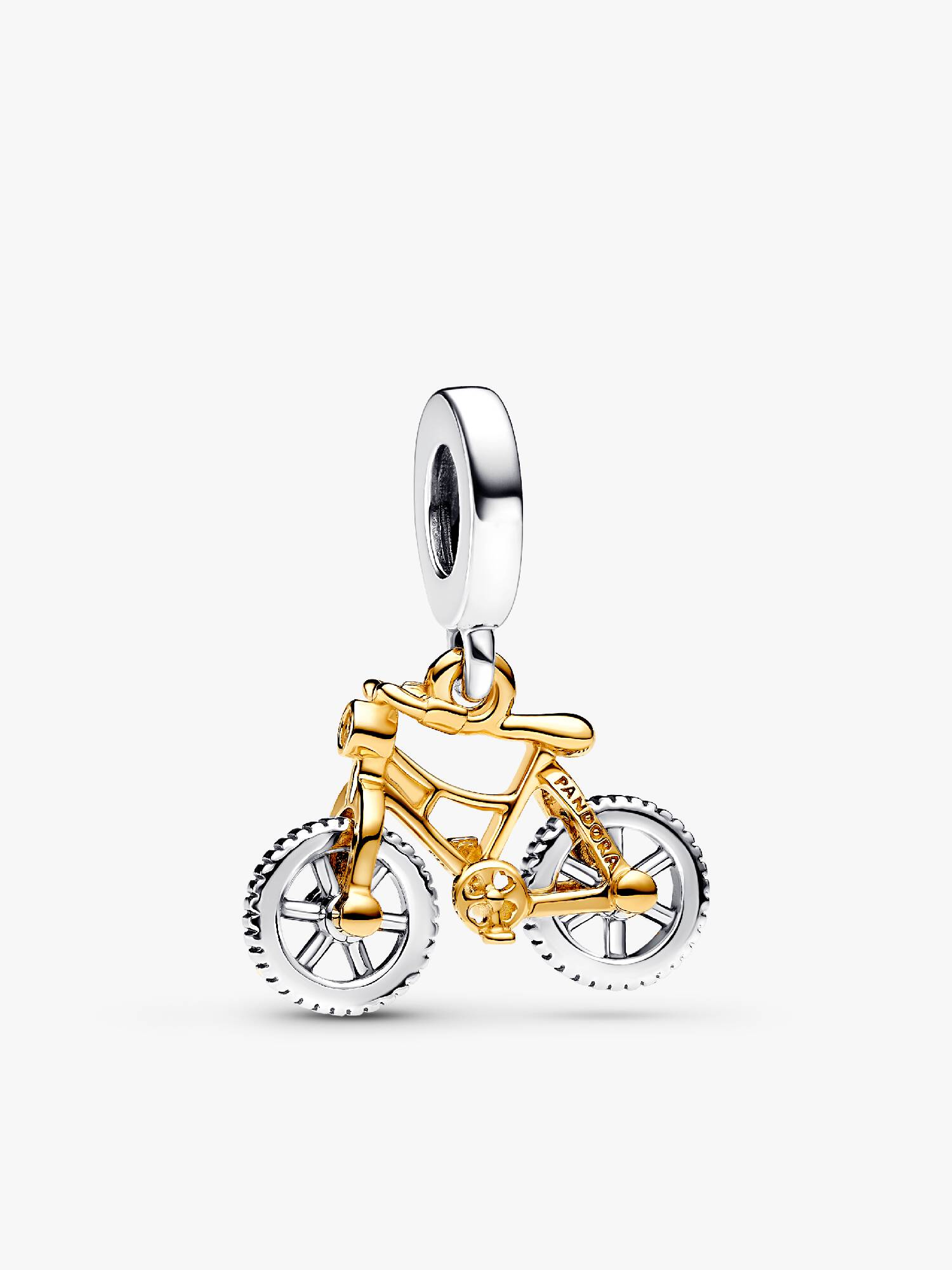 Charm Colgante Bicicleta con Ruedas Giratorias en Dos Tonos