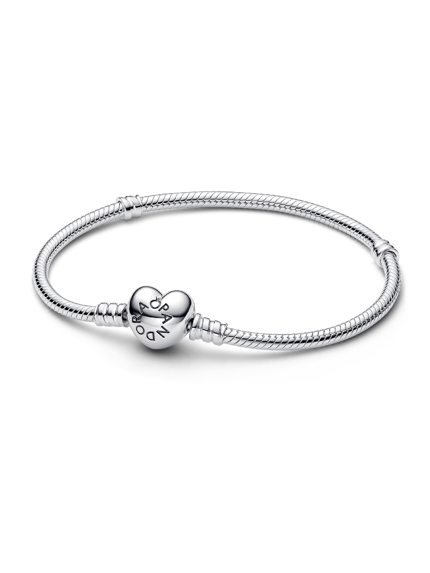 Brazalete Pandora Moments cadena de serpiente con broche de corazón