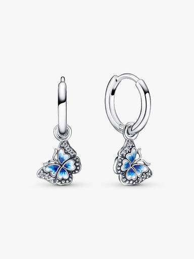 Aretes de aro Mariposa azul