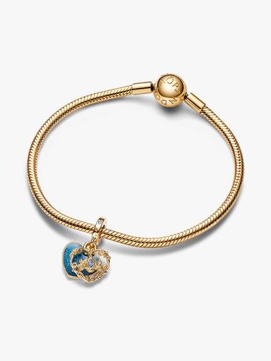 Charm Colgante Doble Carruaje y Corazón de Cenicienta de Disney