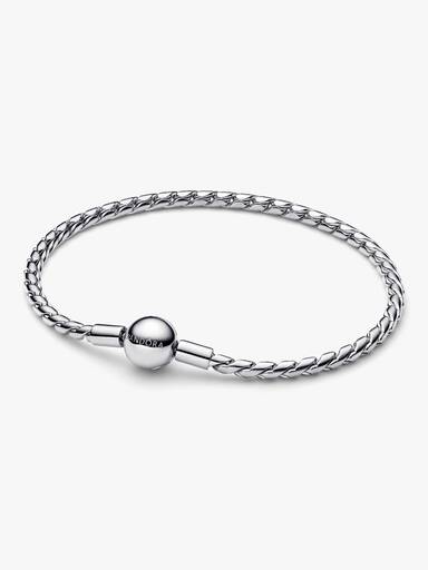 Brazalete de cadena trenzada con broche redondo