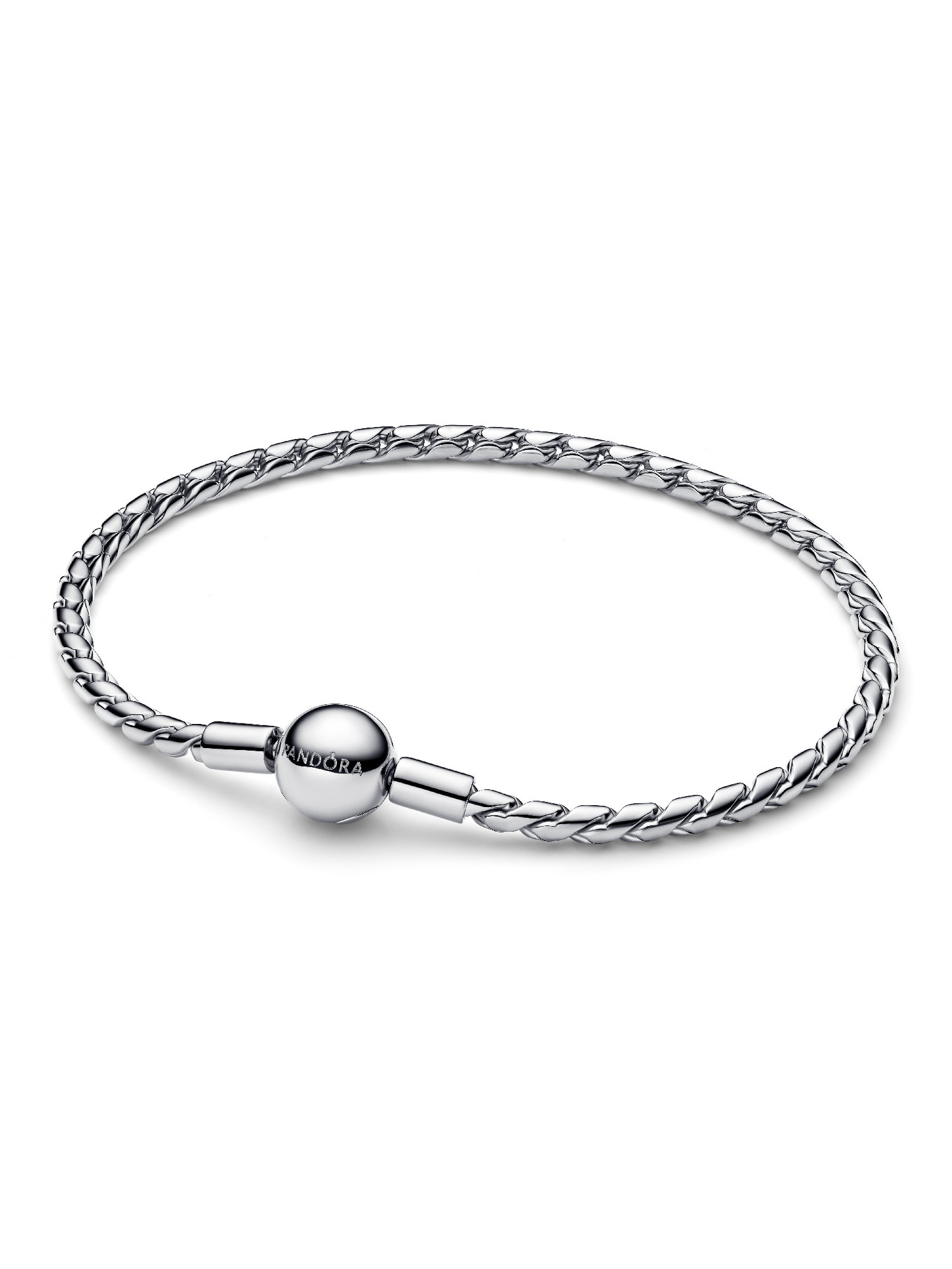 Brazalete de cadena trenzada con broche redondo