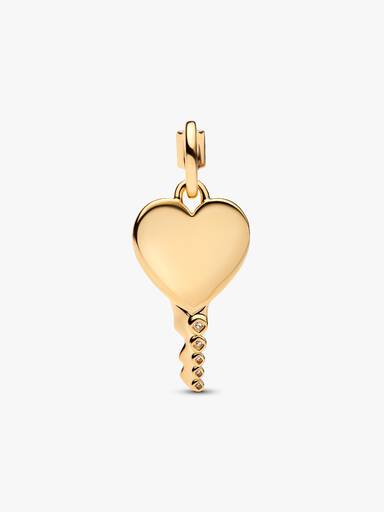 Pendiente llave grabable en forma de corazón