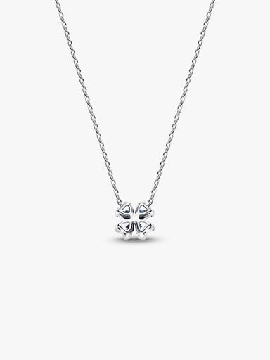 Collar con pendiente Trébol de la suerte reluciente