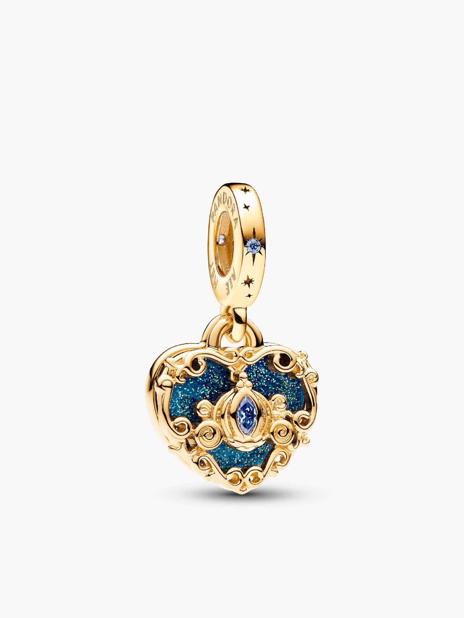 Charm Colgante Doble Carruaje y Corazón de Cenicienta de Disney