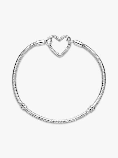 Brazalete cadena de serpiente con cierre de corazón