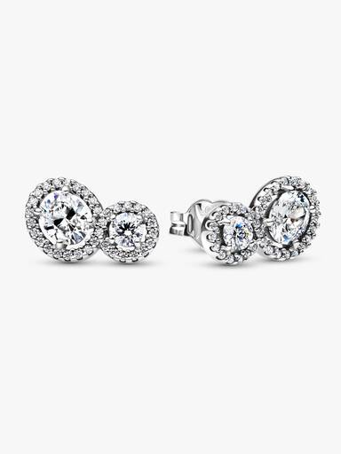 Aretes de Botón Halo y Abrazo