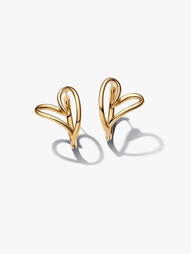 Aretes de aro corazón con forma orgánica