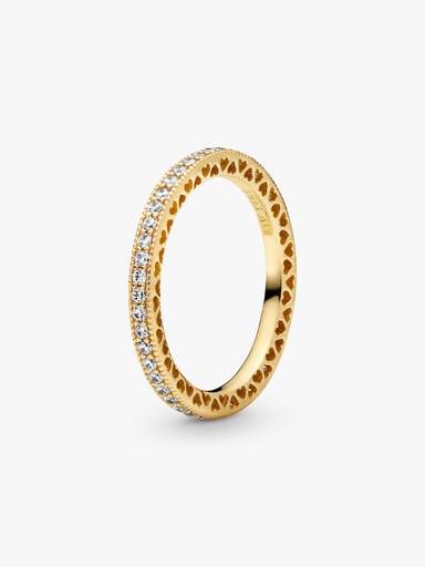 Anillo corazones con brillo