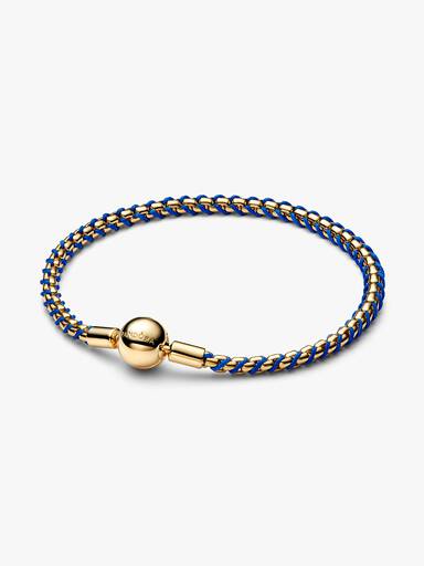 Brazalete de cadena tipo caja de cordón azul
