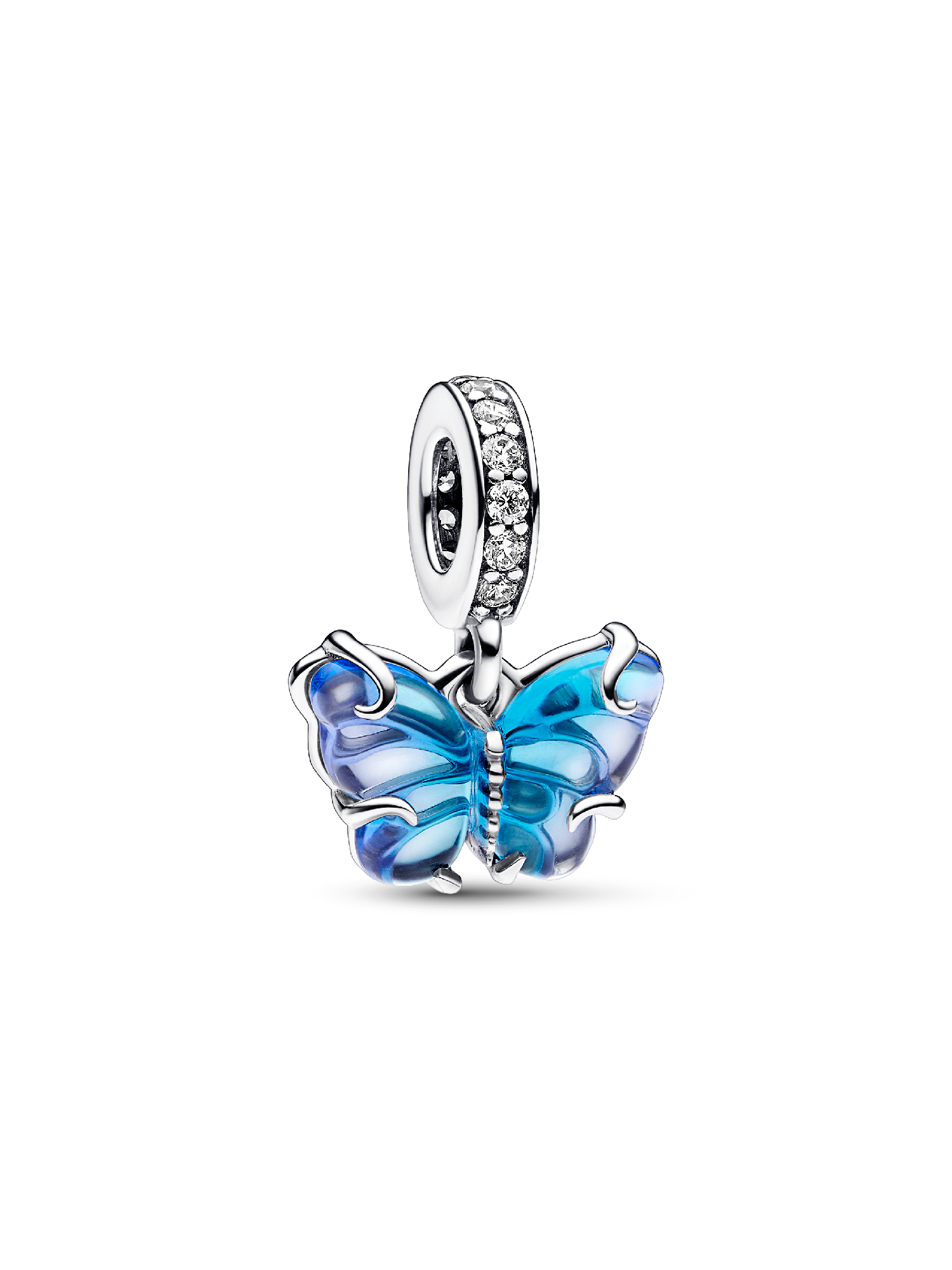 Charm Colgante Mariposa de Cristal Murano azul