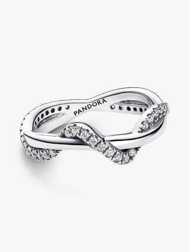 Anillo Ola Brillante Entrelazada
