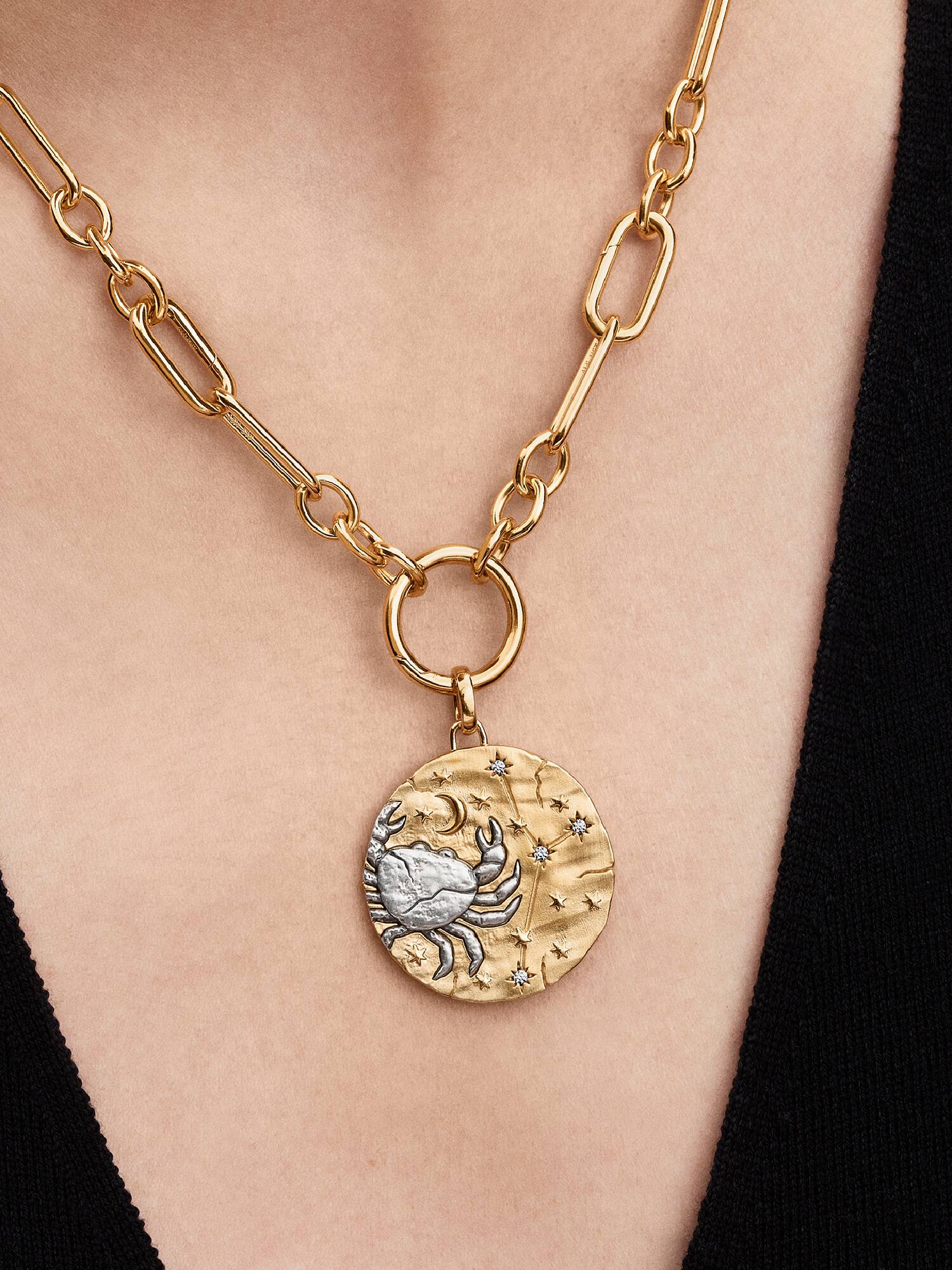Charm Medallón grande Signo Zodical Cancer