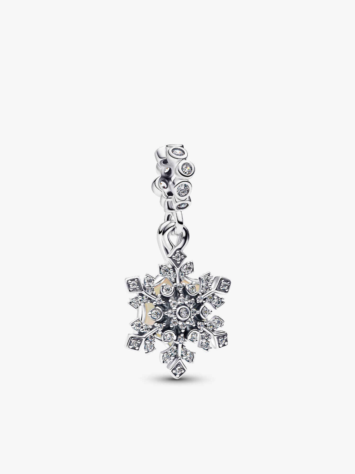 Charm colgante doble Copo de nieve opalescente