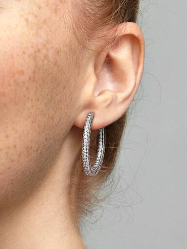 Aretes de aro Brillo y corazones
