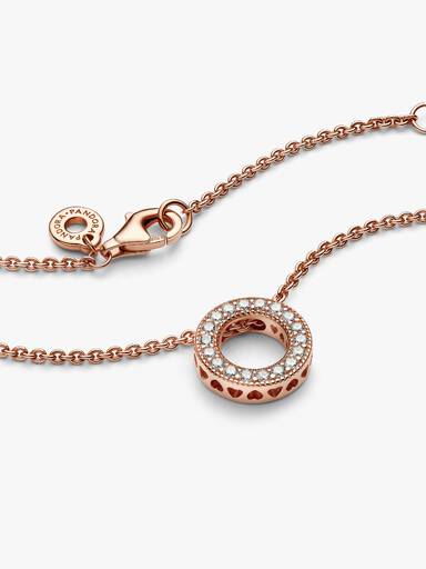 Collar collier Círculo de pavé con logotipo Pandora
