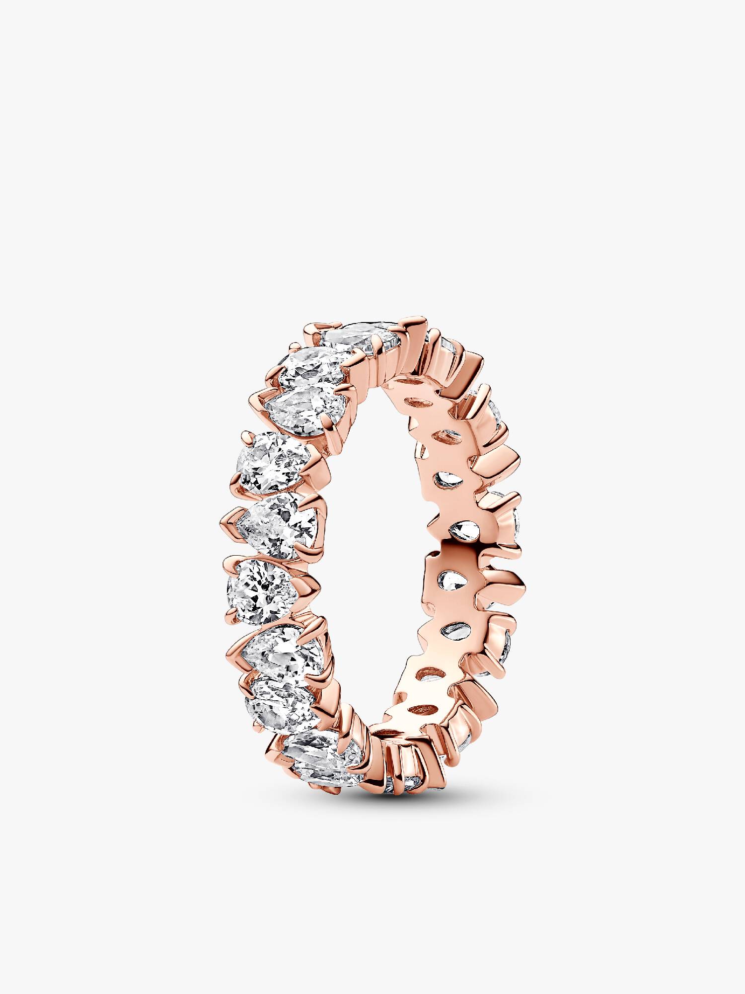 Anillo Banda con Brillos Alternos