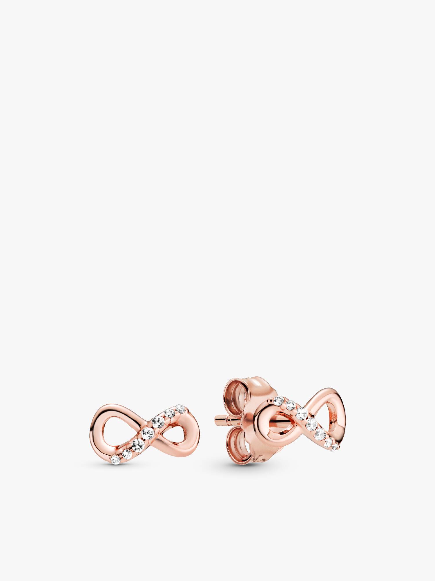 Aretes de botón infinito reluciente